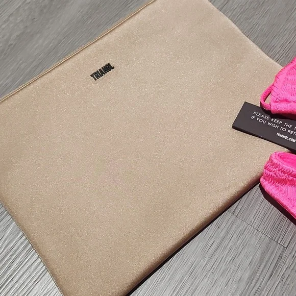 Hot pink thread swim set with bonus bag high waist bottoms string top - Picture 5 of 7